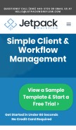 How jetpackworkflow.com looks like on a mobile device such as an iPhone.