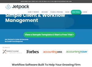 How jetpackworkflow.com looks like on a tablet such as an iPad.