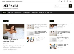 How jetpanda.in looks like on a tablet such as an iPad.