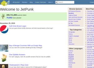 How jetpunk.com looks like on a tablet such as an iPad.