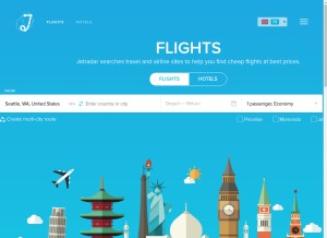 How jetradar.sg looks like on a tablet such as an iPad.