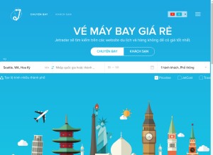 How jetradar.vn looks like on a tablet such as an iPad.