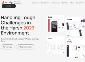 How jetruby.com looks like on a tablet such as an iPad.
