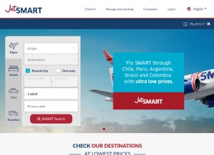How jetsmart.com looks like on a tablet such as an iPad.