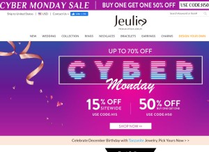 How jeulia.com looks like on a tablet such as an iPad.