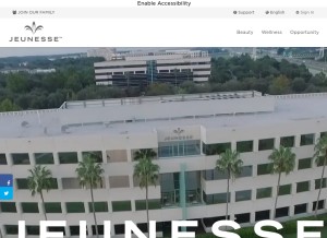 How jeunesseglobal.com looks like on a tablet such as an iPad.