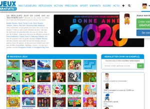 How jeux-gratuits.com looks like on a tablet such as an iPad.