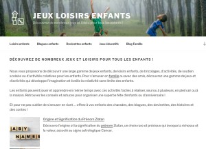How jeux-loisirs-enfants.com looks like on a tablet such as an iPad.