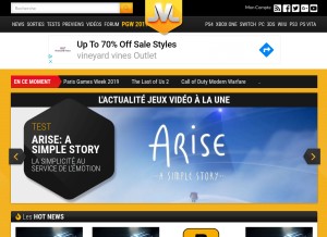 How jeuxvideo-live.com looks like on a tablet such as an iPad.