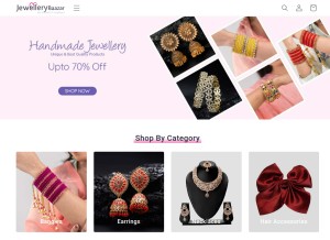 How jewellerybaazar.com looks like on a tablet such as an iPad.