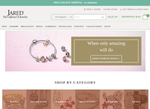 How jewelrysweb.com looks like on a tablet such as an iPad.