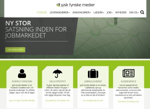 How jfmedier.dk looks like on a tablet such as an iPad.