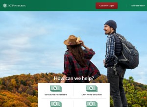 How jgwentworth.com looks like on a tablet such as an iPad.