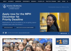 How jhsph.edu looks like on a tablet such as an iPad.