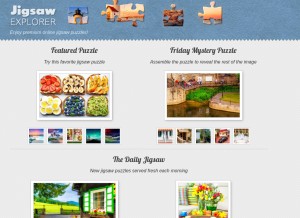 How jigsawexplorer.com looks like on a tablet such as an iPad.