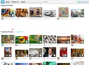 How jigsawplanet.com looks like on a tablet such as an iPad.