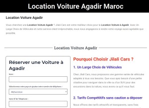 How jilalicars.com looks like on a tablet such as an iPad.