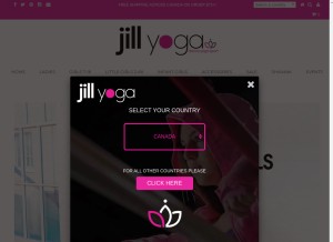 How jillyoga.com looks like on a tablet such as an iPad.