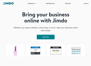How jimdo.com looks like on a tablet such as an iPad.