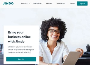 How jimdofree.com looks like on a tablet such as an iPad.