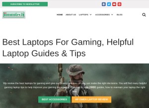 How jimmtech.com looks like on a tablet such as an iPad.