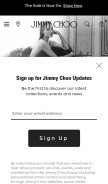 How jimmychoo.com looks like on a mobile device such as an iPhone.