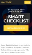 How jirachecklist.com looks like on a mobile device such as an iPhone.