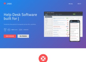 How jitbit.com looks like on a tablet such as an iPad.