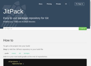 How jitpack.io looks like on a tablet such as an iPad.