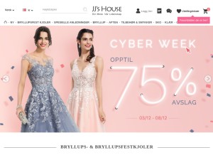 How jjshouse.no looks like on a tablet such as an iPad.