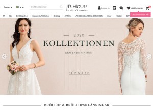 How jjshouse.se looks like on a tablet such as an iPad.