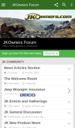 How jkowners.com looks like on a mobile device such as an iPhone.
