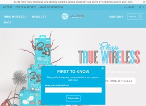 How jlabaudio.com looks like on a tablet such as an iPad.