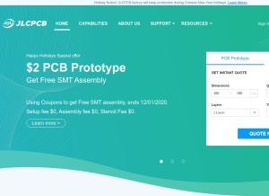 How jlcpcb.com looks like on a tablet such as an iPad.