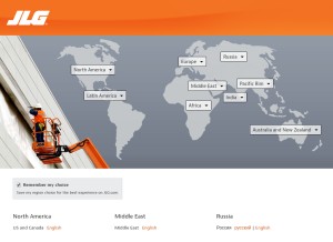 How jlg.com looks like on a tablet such as an iPad.