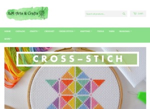 How jlmartsandcrafts.com looks like on a tablet such as an iPad.