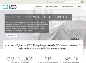 How jmagroup.com looks like on a tablet such as an iPad.