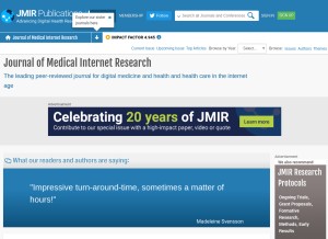 How jmir.org looks like on a tablet such as an iPad.