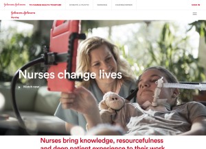 How jnj.com looks like on a tablet such as an iPad.