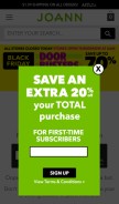 How joann.com looks like on a mobile device such as an iPhone.