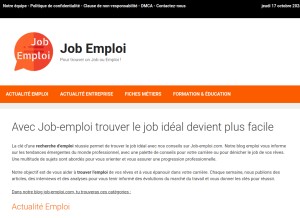 How job-emploi.com looks like on a tablet such as an iPad.