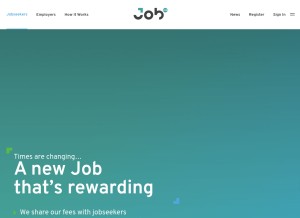 How job.com looks like on a tablet such as an iPad.