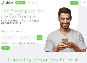 How jobble.com looks like on a tablet such as an iPad.