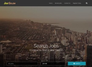 How jobgolem.com looks like on a tablet such as an iPad.