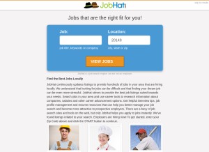 How jobhat.com looks like on a tablet such as an iPad.