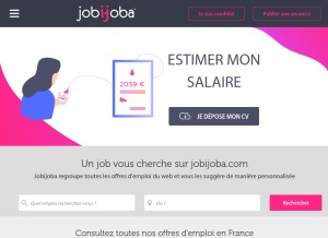 How jobijoba.com looks like on a tablet such as an iPad.