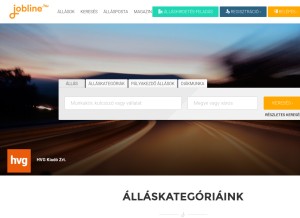 How jobline.hu looks like on a tablet such as an iPad.