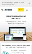 How joblogic.com looks like on a mobile device such as an iPhone.