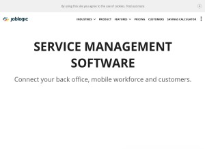 How joblogic.com looks like on a tablet such as an iPad.