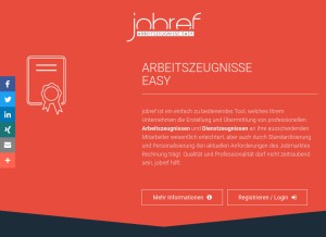 How jobref.de looks like on a tablet such as an iPad.